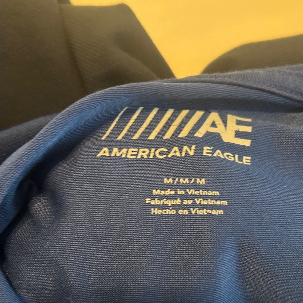 American Eagle Outfitters Blue and Black Hoodie Medium, With Pockets - Picture 2 of 5